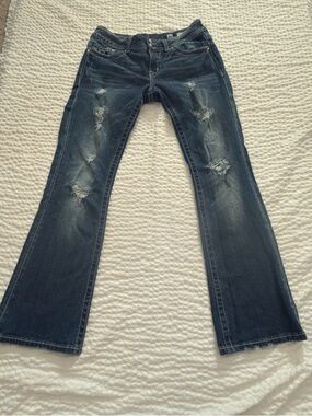 Miss Me Jeans 30x29R buckle boot flap pocket distress